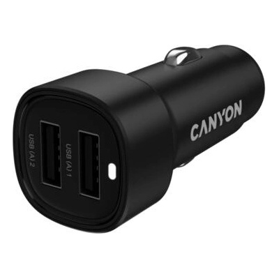CANYON Автомобилно зарядно Canyon OnDrive 24, 2x USB-A, 24W, черно (CNE-CCABR2AA)