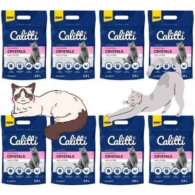 Calitti Clumping Crystal silikónová podstielka 8 x 3,8 l