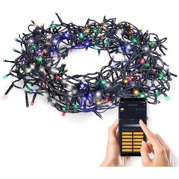 Solight LED WIFI smart vonkajšia vianočná reťaz 400 LED 20m prívod 5m teplá biela viacfarebný 1V13-WIFI