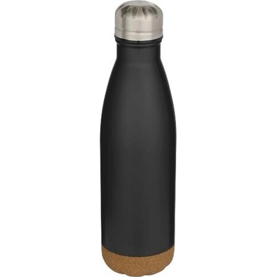 Cove dvojstenná vákuovo izolovaná nerezová s korkovými detailmi 500 ml čierna