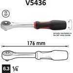 Vigor - Германия Тресчотка 1/4" с въртяща се дръжка ; vigor v5436