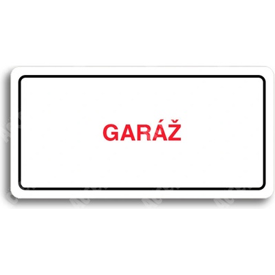 ACCEPT Piktogram GARÁŽ - bílá tabulka - barevný tisk