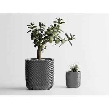 Кашпа Malibu сребърен