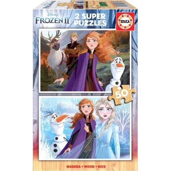 Image 1 of Educa - Puzzle 2x50 Frozen, land of ice - 100 piese