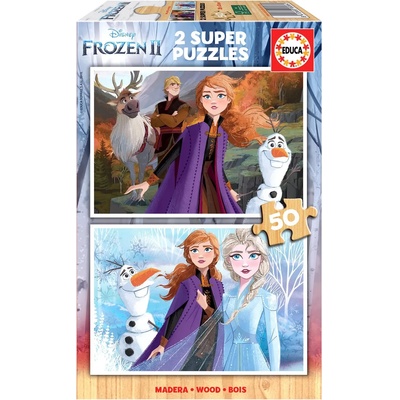 Educa - Puzzle 2x50 Frozen, land of ice - 100 piese