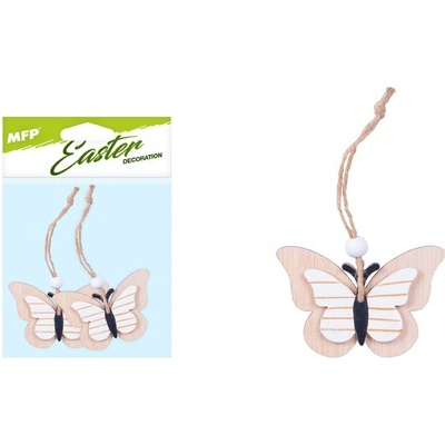 UNIPAP závěs motýl 2ks 9cm dřevo 2221761