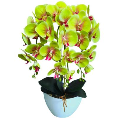 UMĚLÁ ORCHIDEJ 3 stonky KVĚTINOVÁ ARANŽMÁ 60 CM 3pgz