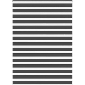 vidaXL Зебра щора, черна, 155x230 см, ширина на плата 150, 9 см, полиестер (4014298)