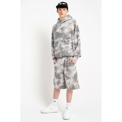 Reporter Young Chlapecké světle šedé teplákové kraťasy s celoplošným potiskem šedá