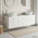 vidaXL Комплект мебели за баня 3 бр. Бяло 161 x 44, 5 x 80 см (3405891)