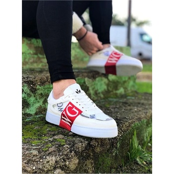 Wagon Мъжки ежедневни обувки wg202 - Бели с Червен #364983 (364983_Червен)
