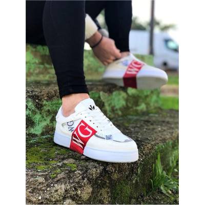 Wagon Мъжки ежедневни обувки wg202 - Бели с Червен #364983 (364983_Червен)