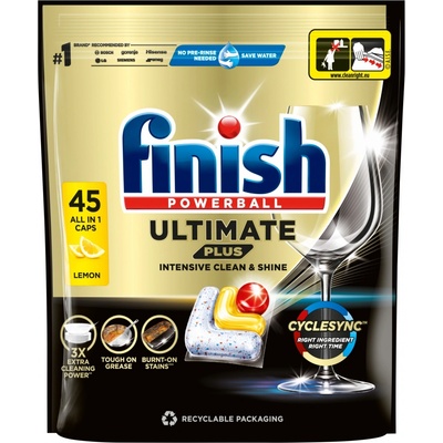 Finish Ultimate Plus kapsle do myčky nádobí Lemon 45 ks