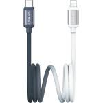 USAMS Кабел USAMS Bicolor Series SJ757 PD 30W USB-C/Lightning 1.2m, черно-бя (Usa001638)