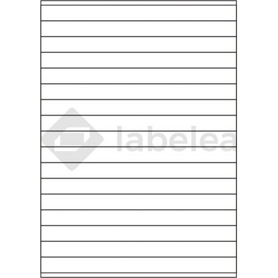 Labelea Samolepiace etikety 210x16,9 mm biele papierové, na hárku A4, pre laserovú a atramentovú tlač, Farba etikiet Biela, Počet hárkov v balení 100 EPY210016W017S