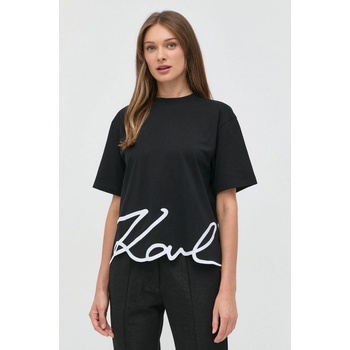 Karl Lagerfeld Bavlnené tričko čierna
