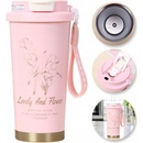 Ecarla termohrnček s náustkom 550 ml růžový