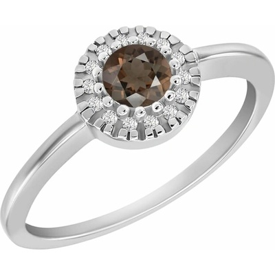 Eppi Zlatý prsten se záhnědou a diamanty Tafne R35667