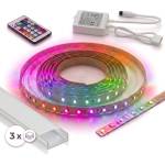 SmartLED КОМПЛЕКТ 1x дигитална RGBW LED лента 9, 6W/230V 3 m + 3x вграден профил 1 m + дистанционно управление (SD0103E)