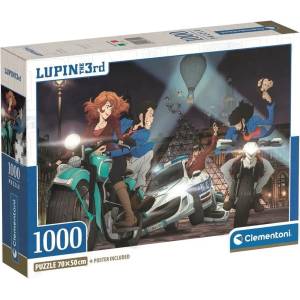 Clementoni Пъзел Clementoni от 1000 части - Люпен Трети, вариант 2 (37055)