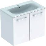 Geberit Selnova Square - Шкафче за умивалник 64x79x48 см, с умивалник, 2 врати, лъскаво бяло 501.256. 00.1 (501.256.00.1)