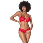 Mapale - секси комплект с отворен сутиен - червен - lovesexshop