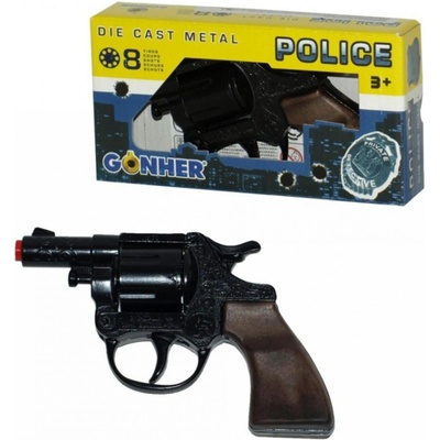 Alltoys policejní revolver černý kovový 12 ran