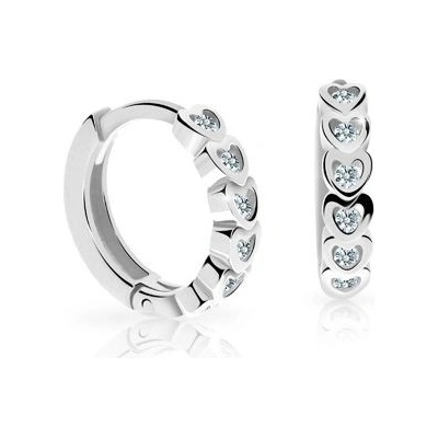 Danfil náušnice pre bábätká krúžky C3339 z bieleho zlata white