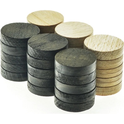 Manopoulos Пулове за табла Manopoulos - Wooden Checkers, дървени, 26 mm