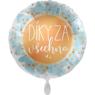 Premioloon Fóliový balón modrozlatý kruh Díky za všechno