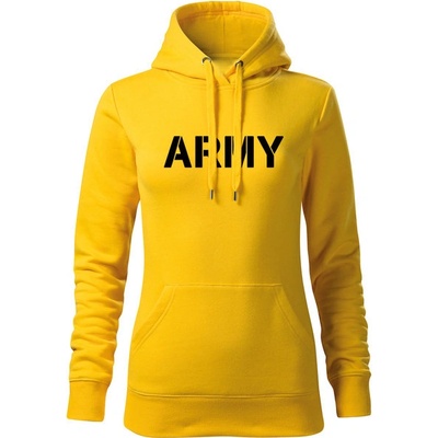Waragod dámska mikina s kapucňou army žltá