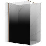 Mexen Kioto душ преграда Walk-in 120 x 200 см, омбре черно 8 мм, четкана мед (800-120-101-65-76)