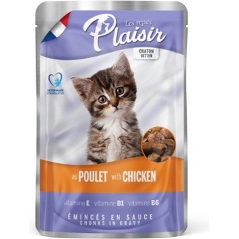 Plaisir Cat Kitten kuřecí v omáčke 100 g