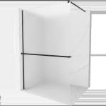 Mexen Kioto+ душ преграда с рафт тип Walk-in 80 x 200 см, матирано стъкло, черна (800-080-121-70-30)