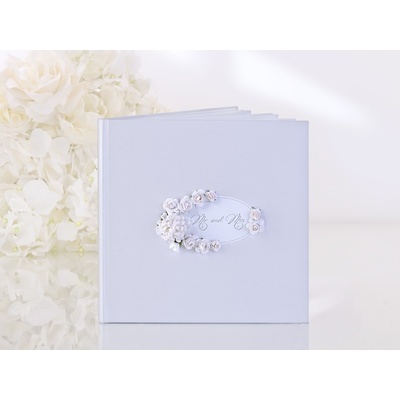 Svatební kniha hostů podélná bílá 27x19 cm - LÁSKA – Zboží Dáma