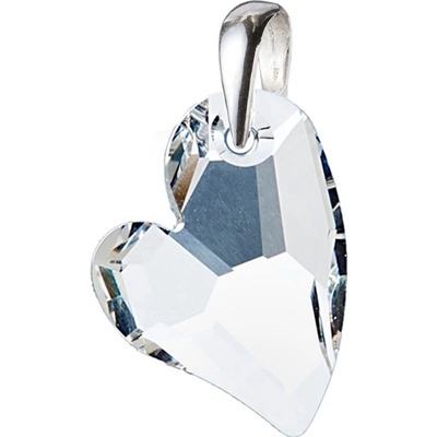Nubis Strieborný prívesok srdce Crystal AB ZB3106