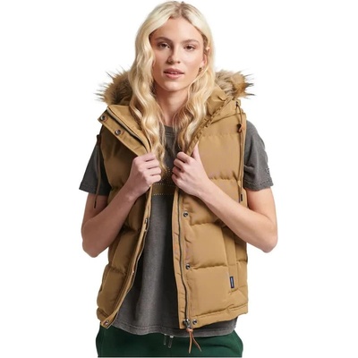SUPERDRY Потник Superdry Vintage Everest Faux Fur vest - Brown (Sandstone)