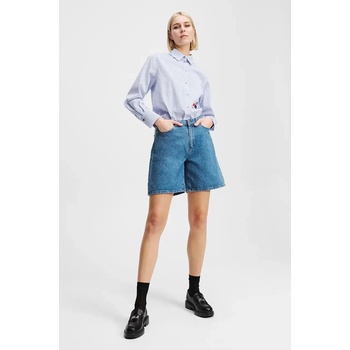 Karl Lagerfeld Дънков къс панталон от памук Karl Lagerfeld в синьо с принт с висока талия A2W10151 (A2W10151)