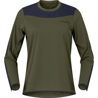 Norrøna Дамска фланелка с дълъг ръкав за колоездене Norrøna Women's Skibotn Equaliser Tech L/S Cycling jersey - Olive Night (156-2880-0112)