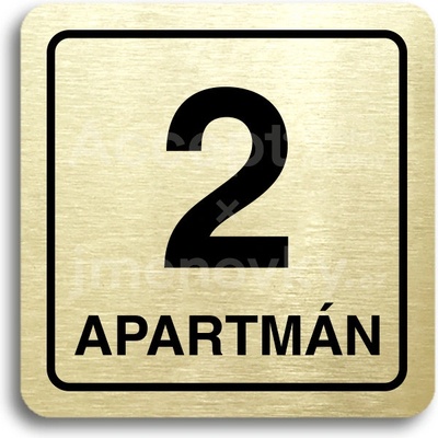 ACCEPT Piktogram 2 apartmán - zlatá tabulka - černý tisk