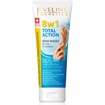 Eveline Cosmetics Total Action obnovujúci krém na ruky 8 v 1 Hands & Nails Cream-Mask 75 ml