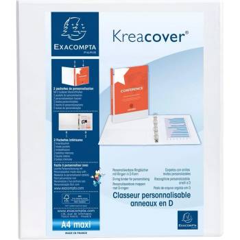 Exacompta Папка Kreacover, А4, с 4 ринга, 3 джоба, 64 mm, бя (1070140026)