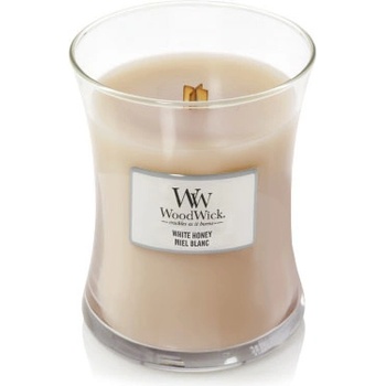WoodWick White Honey ароматна свещ с дървен фитил 275 гр