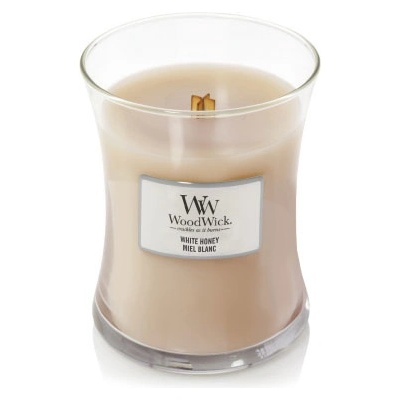 WoodWick White Honey ароматна свещ с дървен фитил 275 гр