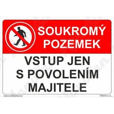 Manutan Soukromý pozemek vstup jen s povolením majitele, plast 210 x 148 x 2 mm A5