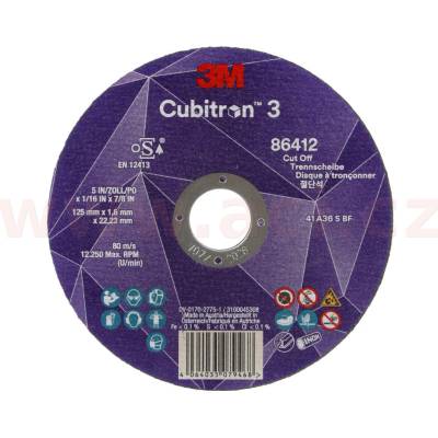 3M Cubitron 3 řezný kotouč 125 x 1.6 mm 86412