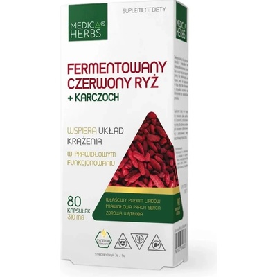 Medica herbs fermentovaná červená ryža + artičok 80 kapsúl
