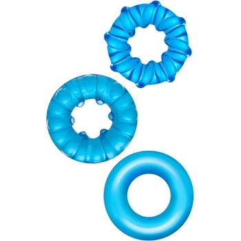 X Fun Комплект пенис рингове - пристегачи "zahara st blue" 3 бр