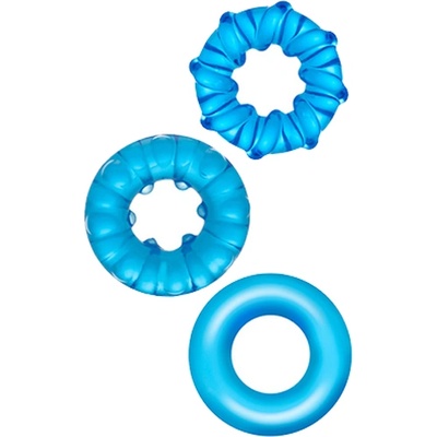 X Fun Комплект пенис рингове - пристегачи "zahara st blue" 3 бр