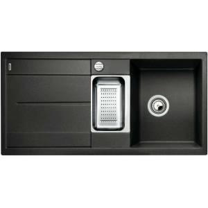 BLANCO Metra 6 - Мивка от Silgranit, 99x49 см, с регулиране на оттока и с аксесоари, черна 525929 (525929) Мивка за вграждане